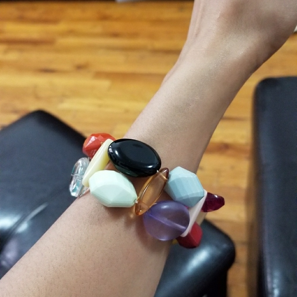 SOLD multi colored stretch beaded bracelet